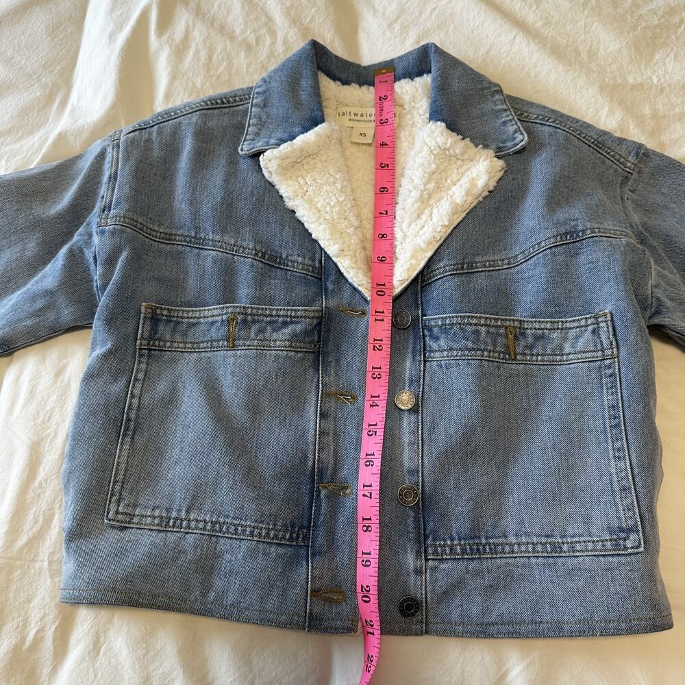Saltwater Luxe LA Cotton Sherpa Jean Jacket XS - Picture 9 of 13